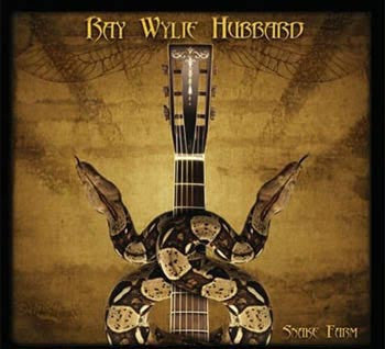 Album cover for 'Snake Farm' featuring a guitar with snake motifs against a textured background.